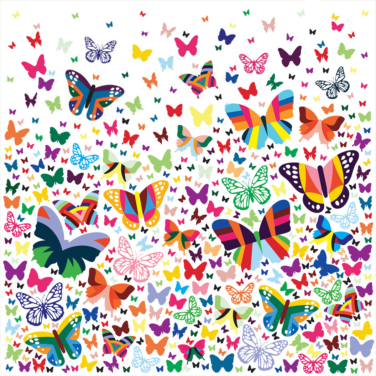 Multicolored Butterflies Art Print