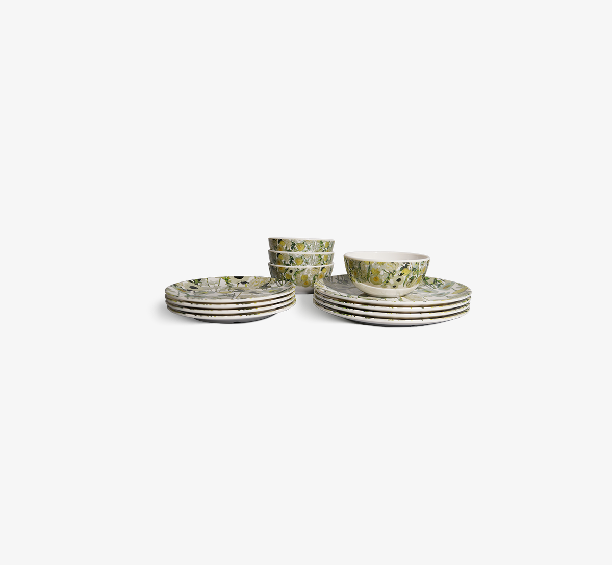 Cream Floral Garden Starter Set - 12 Piece Setting