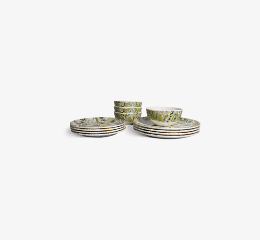 Cream Floral Garden Starter Set - 12 Piece Setting