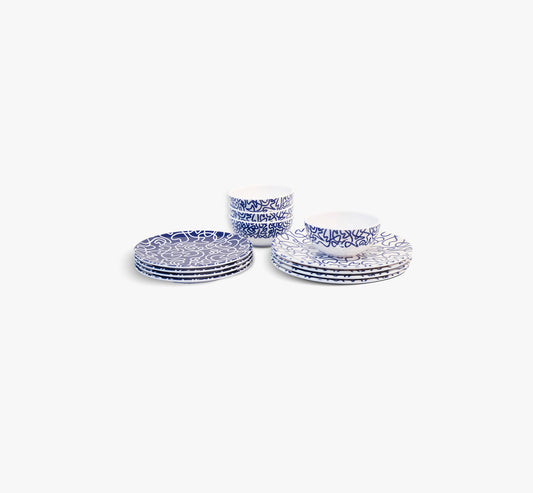 Navy Squiggly Starter Set - 12 Piece Setting