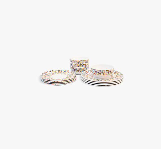 Multicolored Butterflies Starter Set - 12 Piece Setting