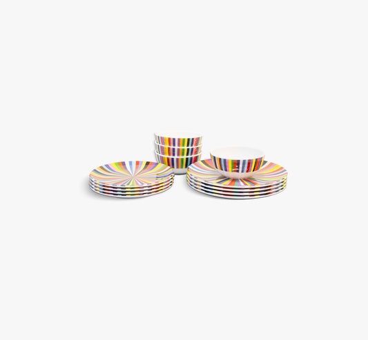 Multicolored Starburst Starter Set - 12 Piece Setting