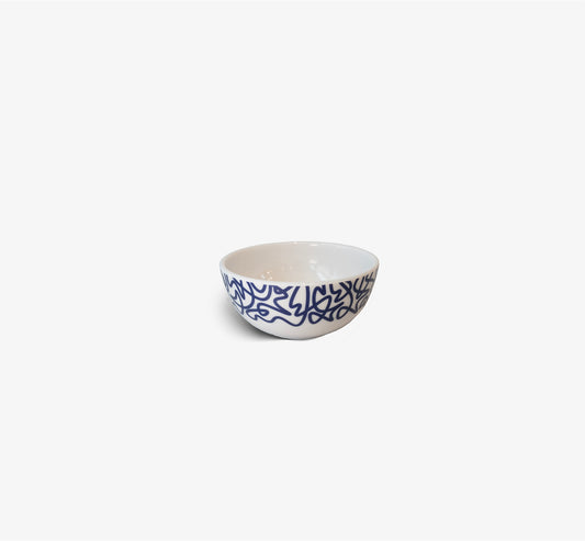 Navy Squiggly Melamine Bowl Set of 4