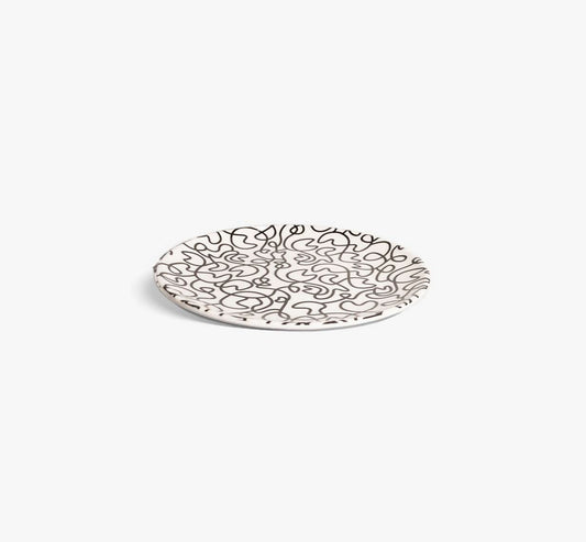 Black & White Squiggly Dinner Plate Set of 4
