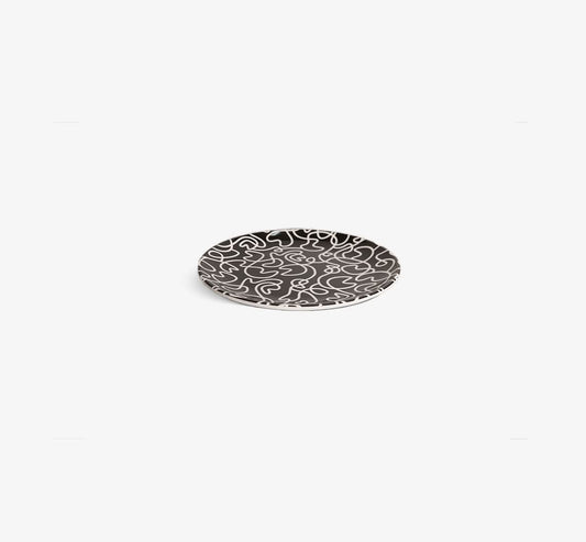 Black & White Squiggly Salad Plate Set of 4