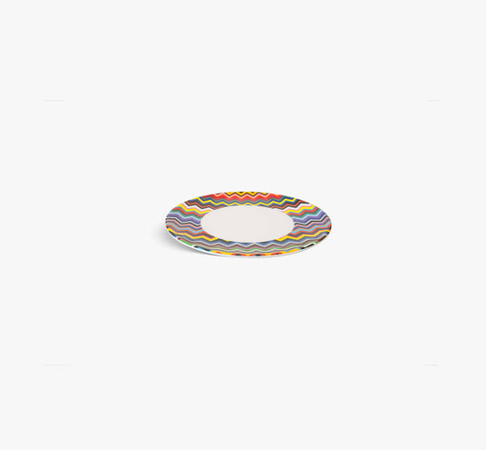 Multicolored Zigzag Salad Plate Set of 4