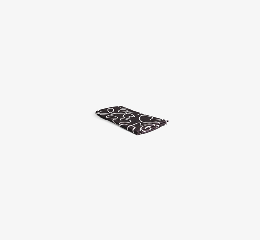 Black & White Squiggly Faux Linen Napkin Set of 4