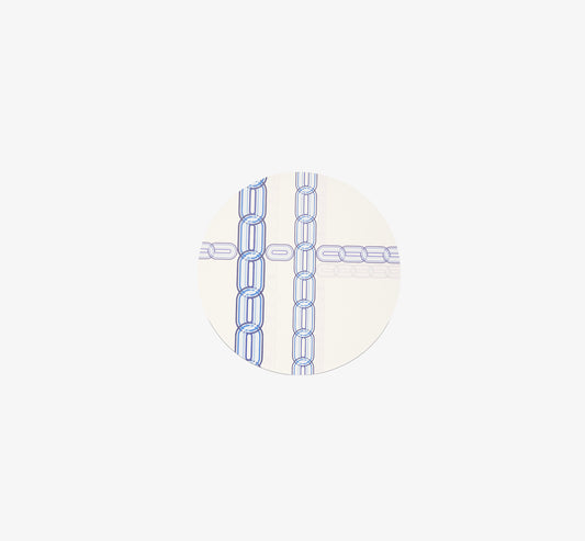 Blue Starburst Chainlink Vinyl Placemat Set of 4
