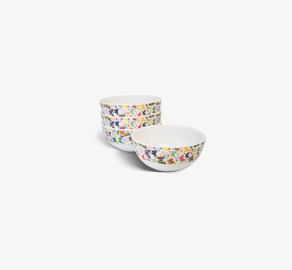 Multicolored Butterflies Melamine Bowl Set of 4
