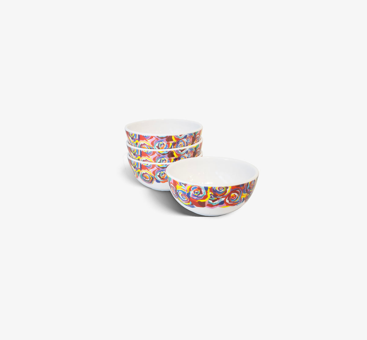 Multicolored Roses Melamine Bowl Set of 4