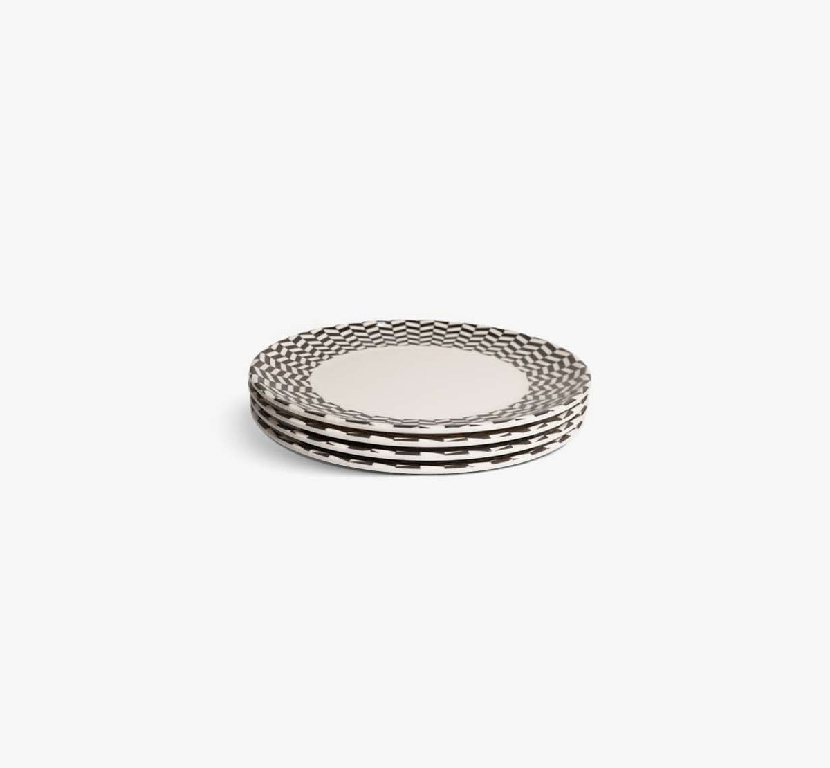 Black & White Chevron Dinner Plate Set of 4