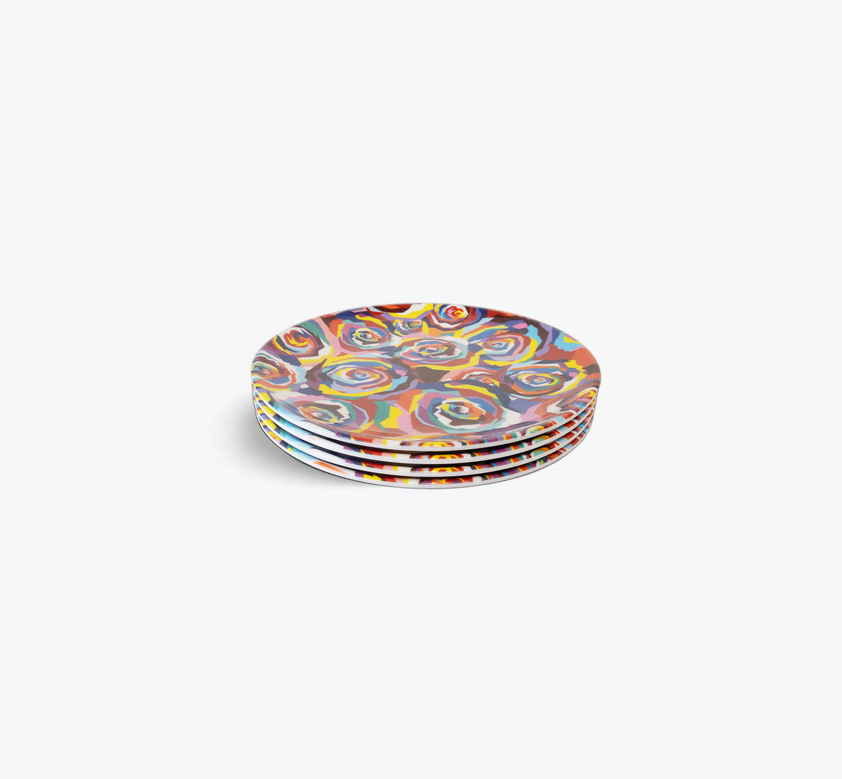 Multicolored Roses Dinner Plate Set of 4