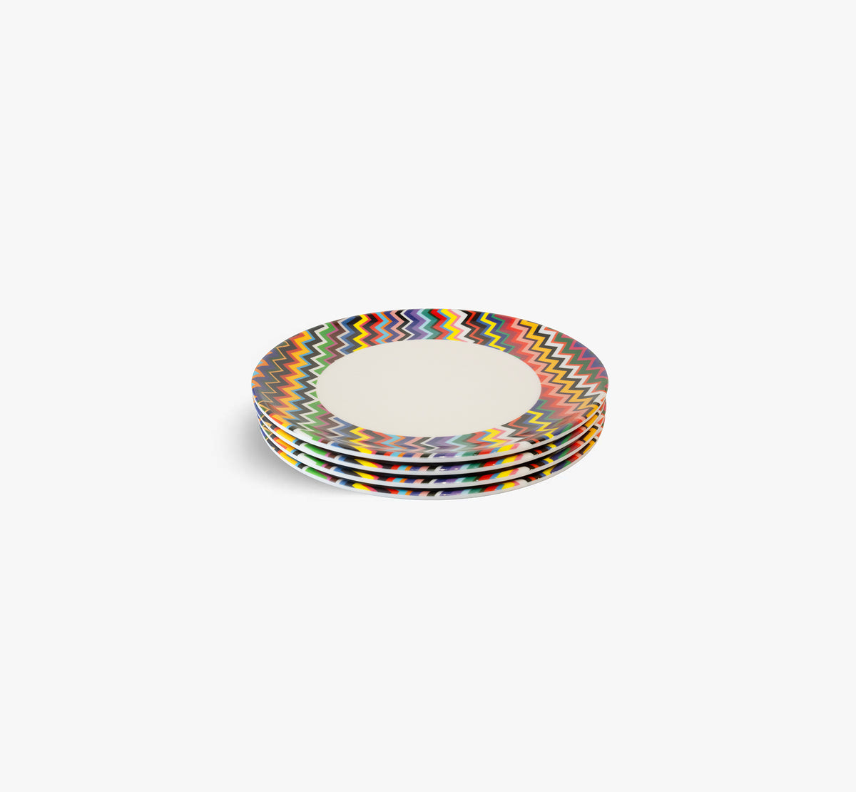 Multicolored Zigzag Dinner Plate Set of 4