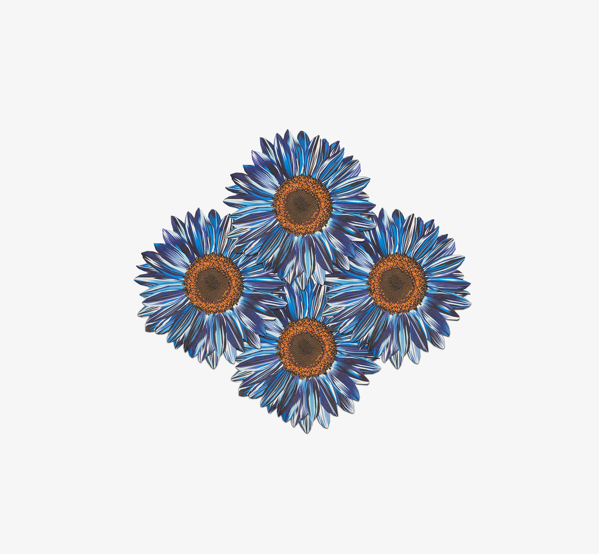 Blue Sunflower Vinyl Placemat Set of 4