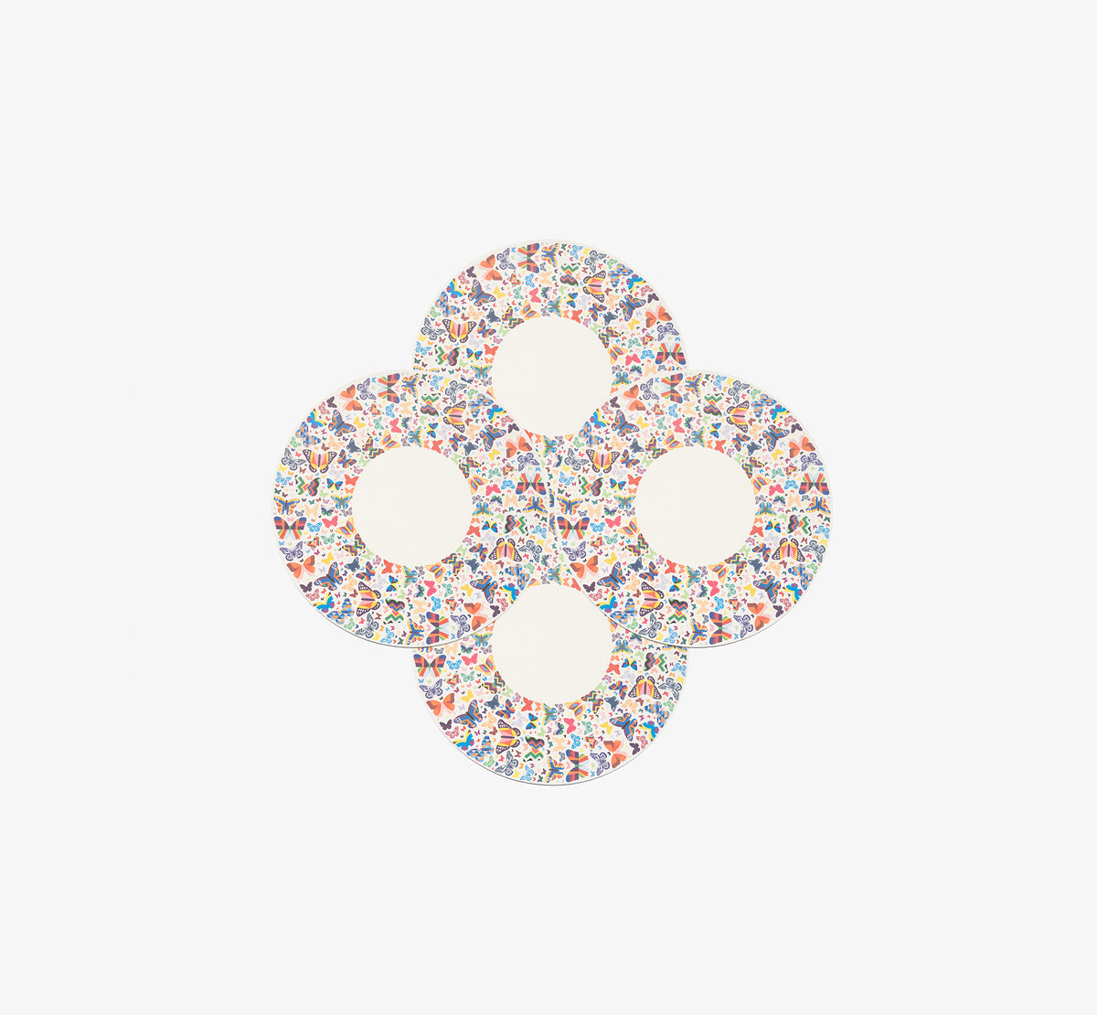 Multicolored Butterflies Vinyl Placemat Set of 4
