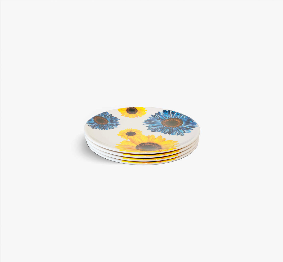 Blue Sunflower Dinner Plate Set of 4