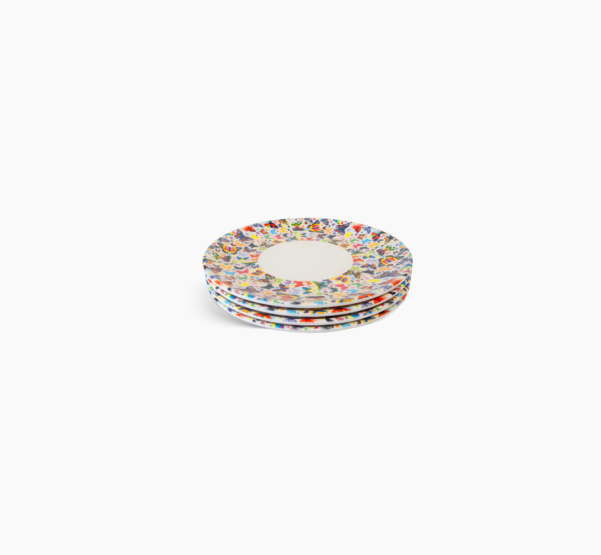 Multicolored Butterflies Salad Plate Set of 4