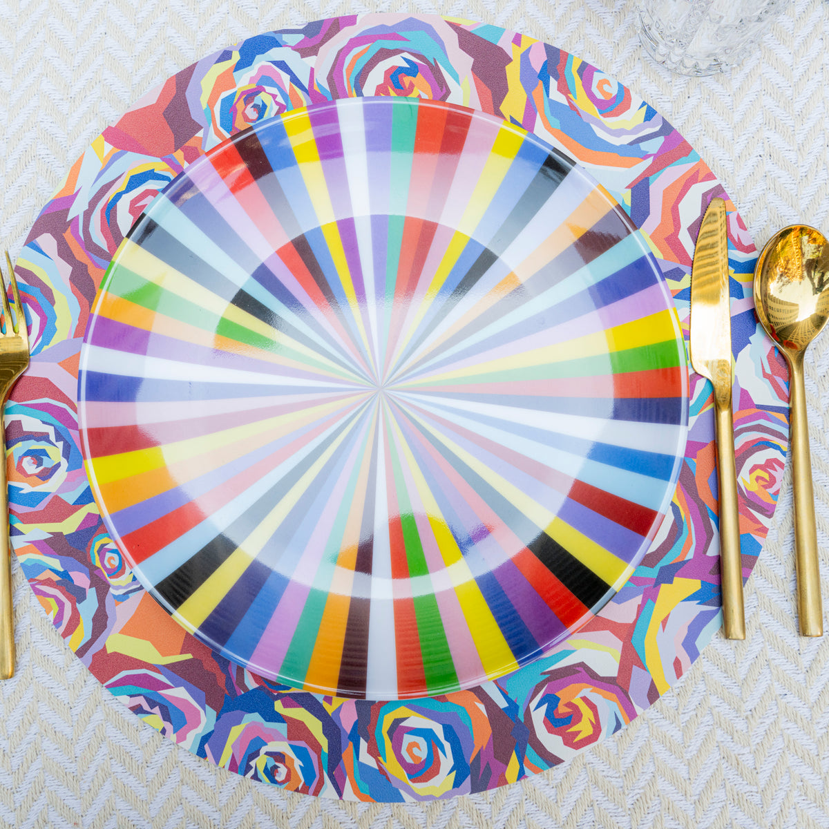 Multicolored Starburst Dinner Plate Set of 4