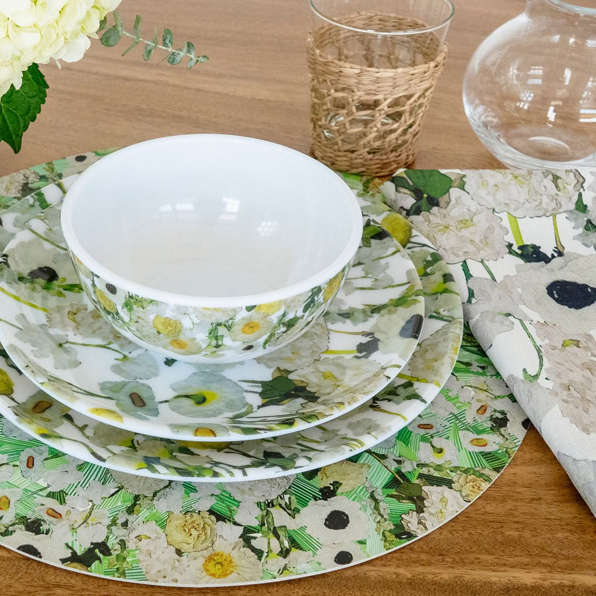 Pura Vida x Cream Floral Garden Hostess Set - 20 Piece Setting