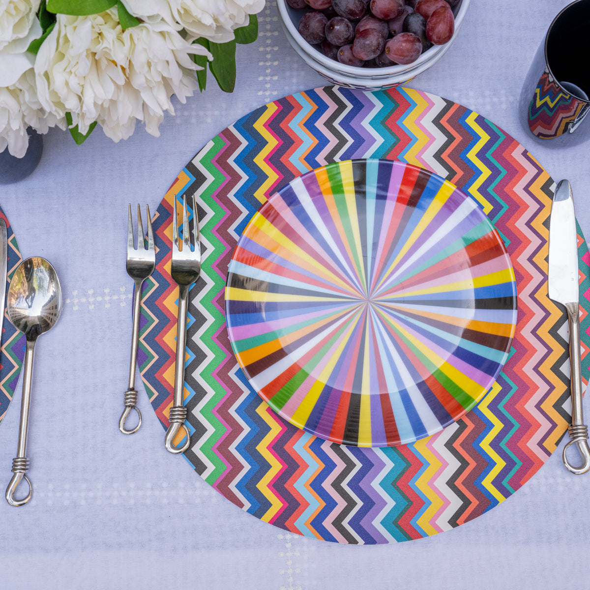 Multicolored Starburst Salad Plate Set of 4