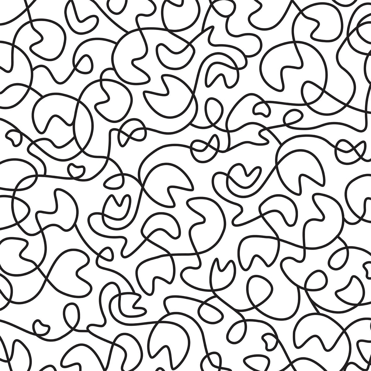 B&W Squiggly Art Print