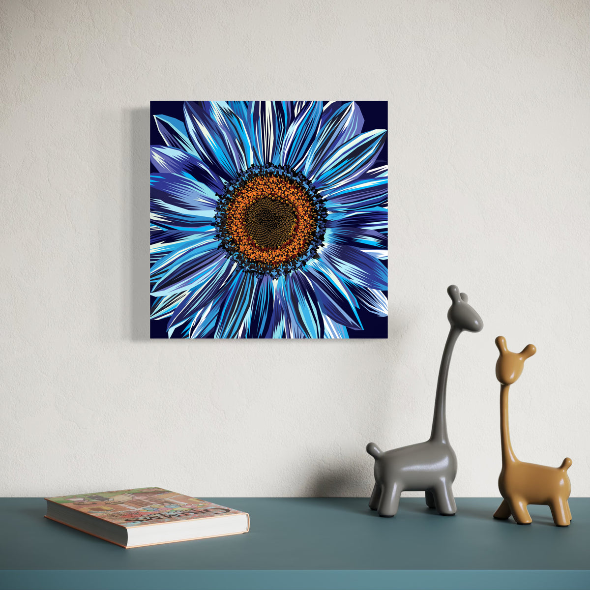 Blue Sunflower Art Print