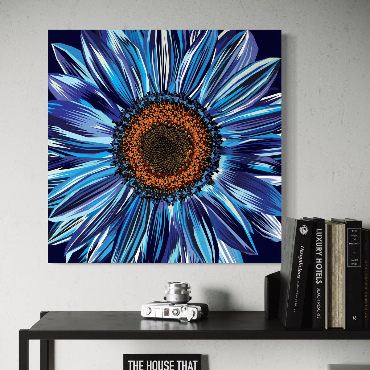 Blue Sunflower Art Print