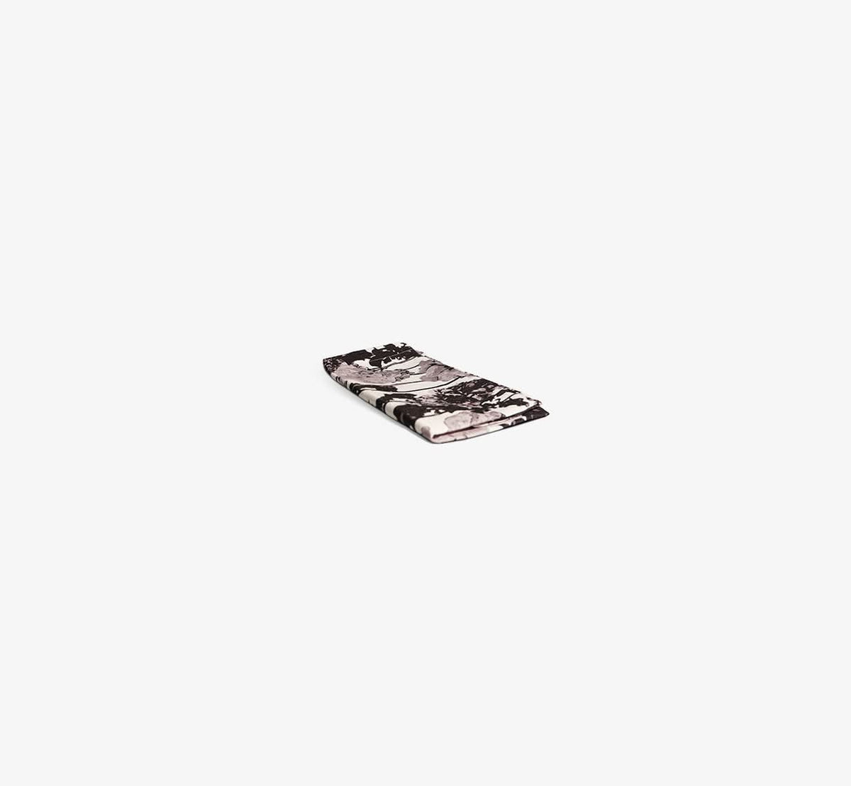 Grayscale Floral Garden  Faux Linen Napkin Set of 4