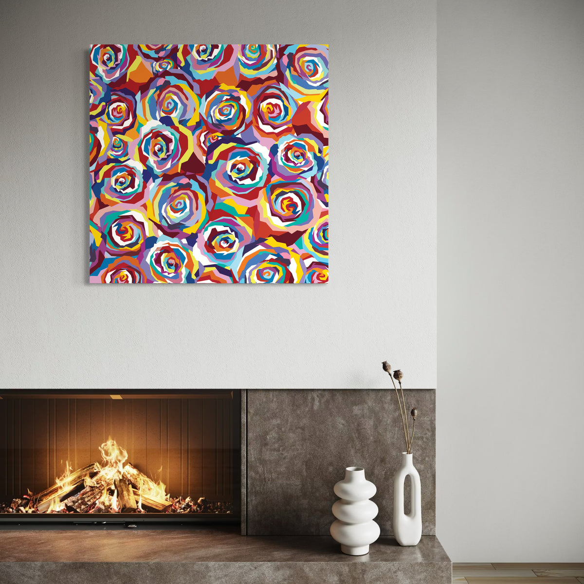 Multicolored Roses Art Print
