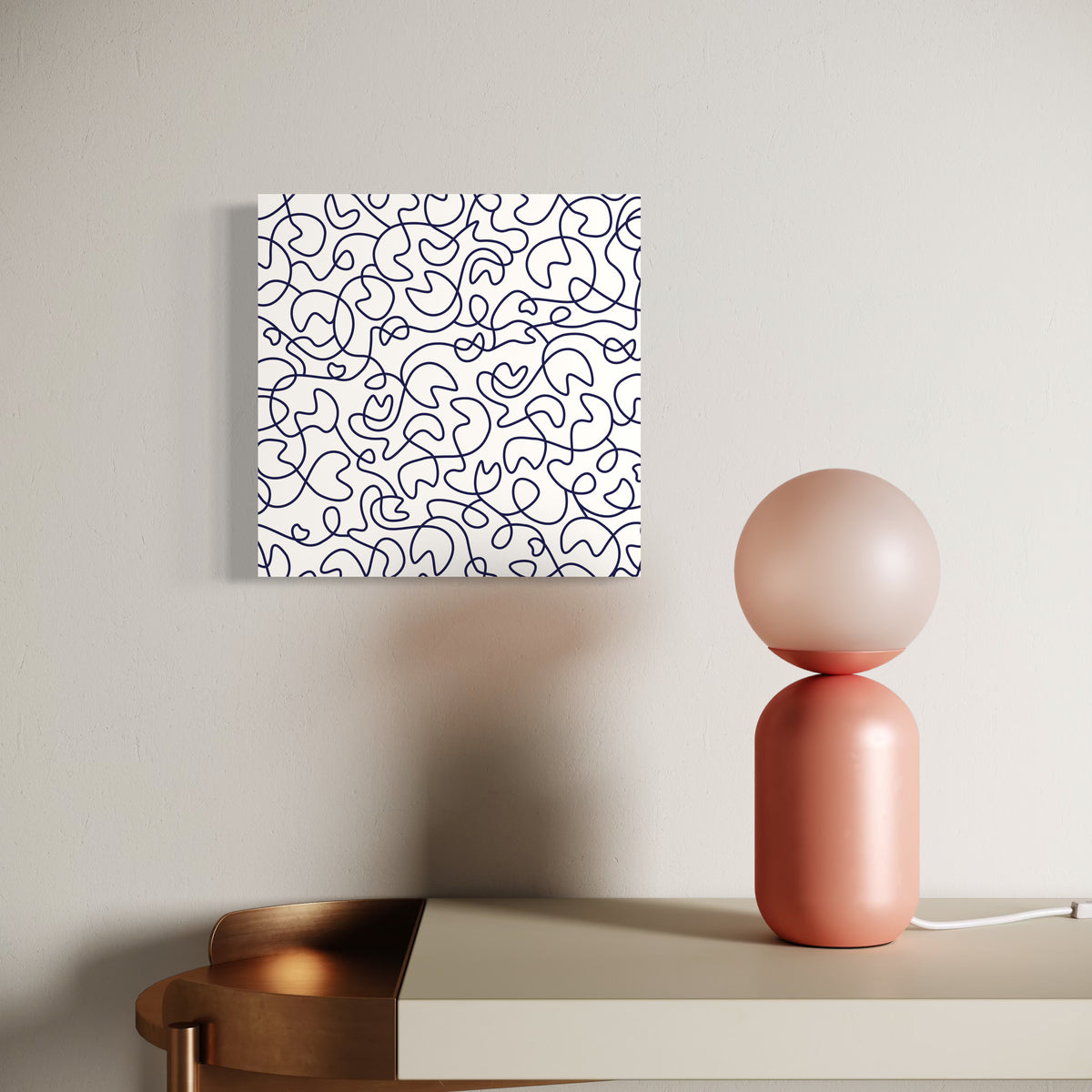 Navy Squiggly Art Print
