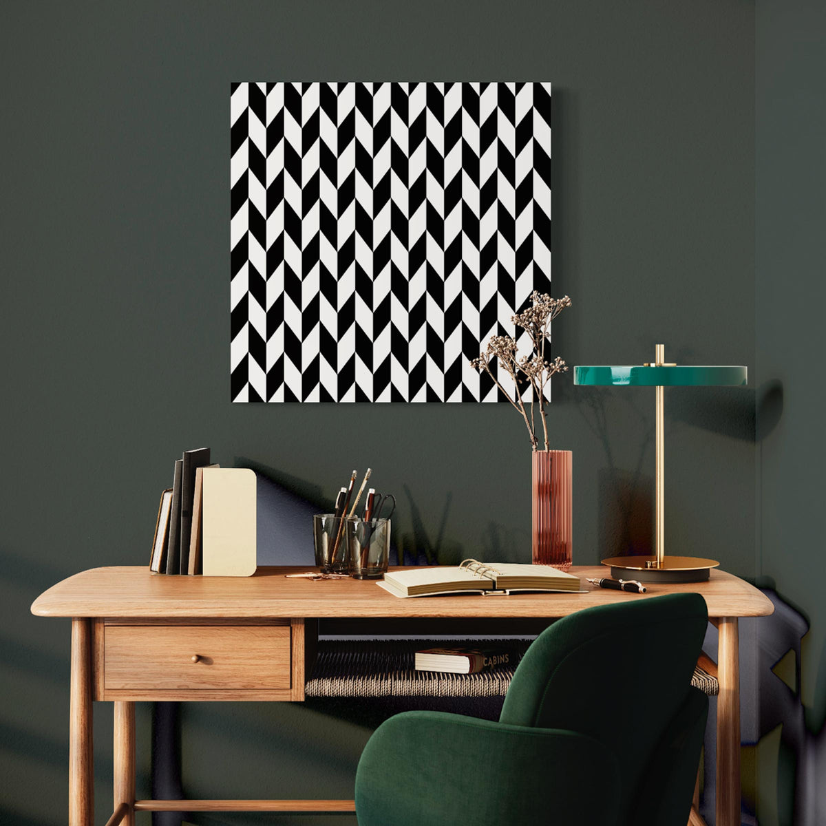 B&W Chevron Art Print