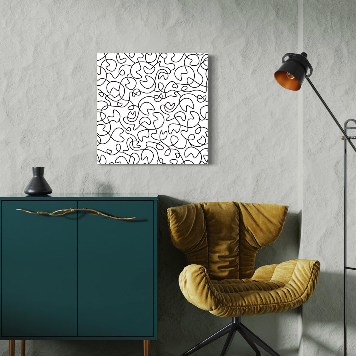 B&W Squiggly Art Print
