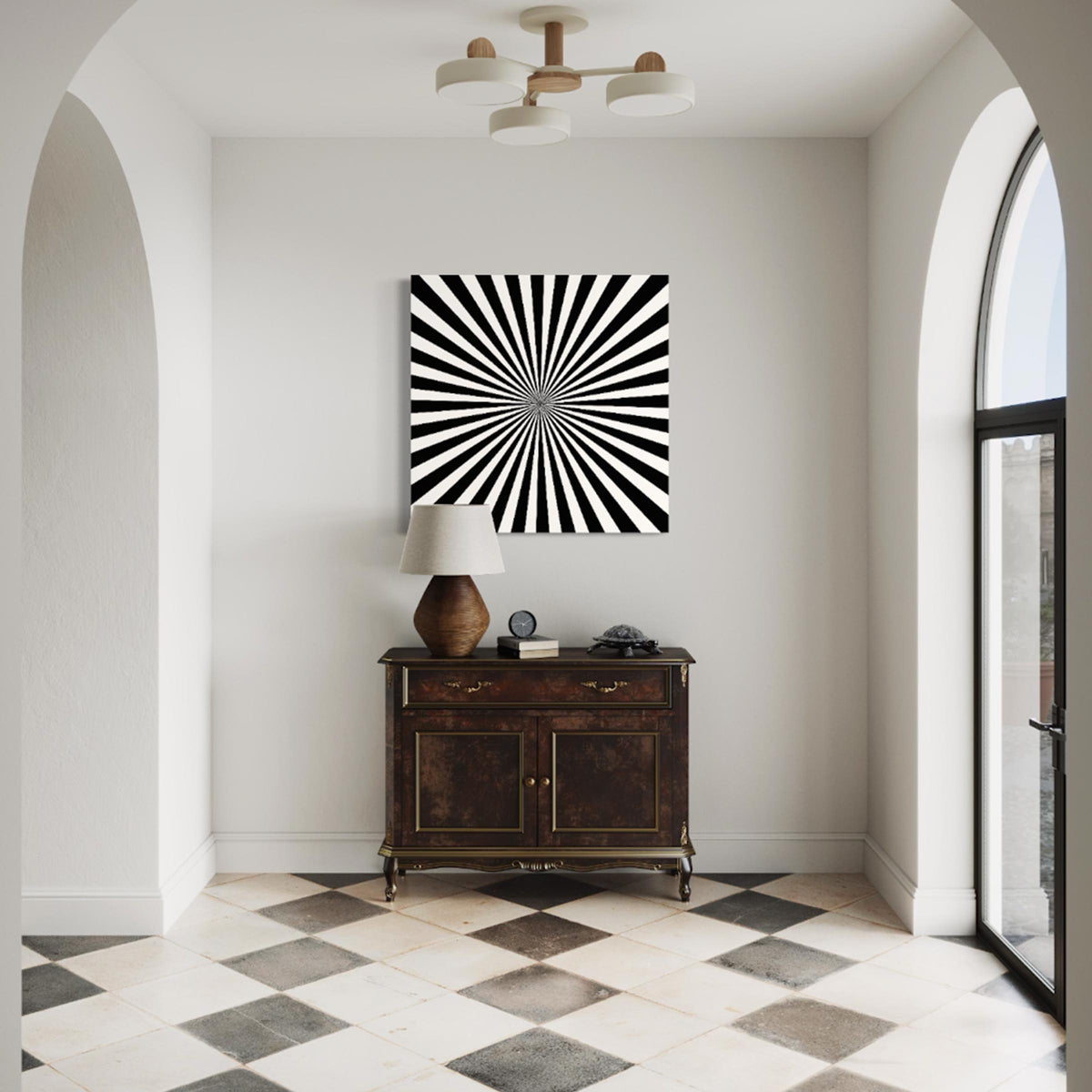 B&W Starburst Art Print