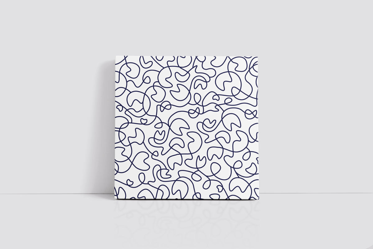 Navy Squiggly Art Print