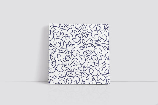 Navy Squiggly Art Print