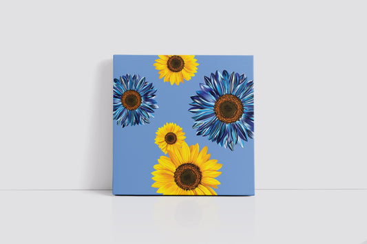 Blue Sunflower Art Print